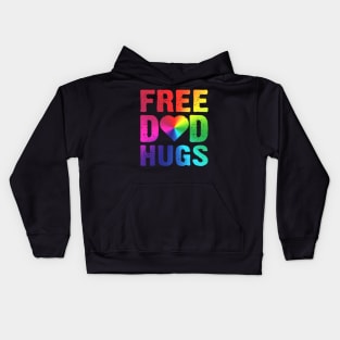 Free Dad Hugs LGBT Rainbow Pride Parades Gifts Kids Hoodie